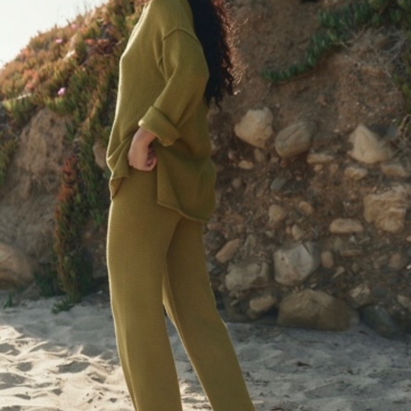 Free People Hailee Sweater Set in Moss Green SIZE XS - Picture 2 of 6